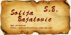 Sofija Bajalović vizit kartica